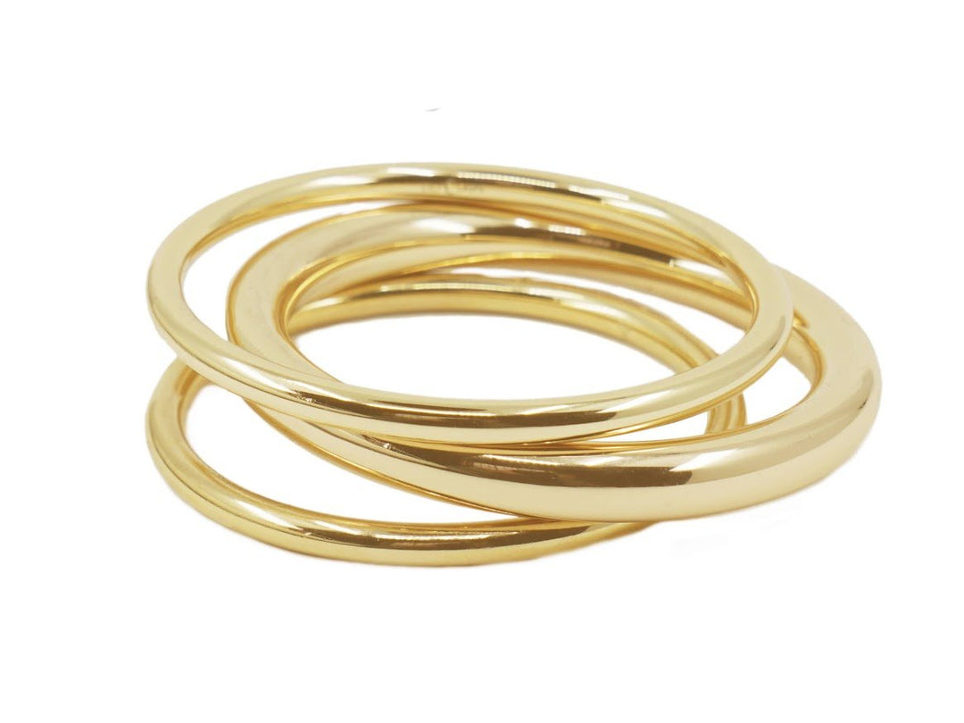 Three Gold Bangle Set