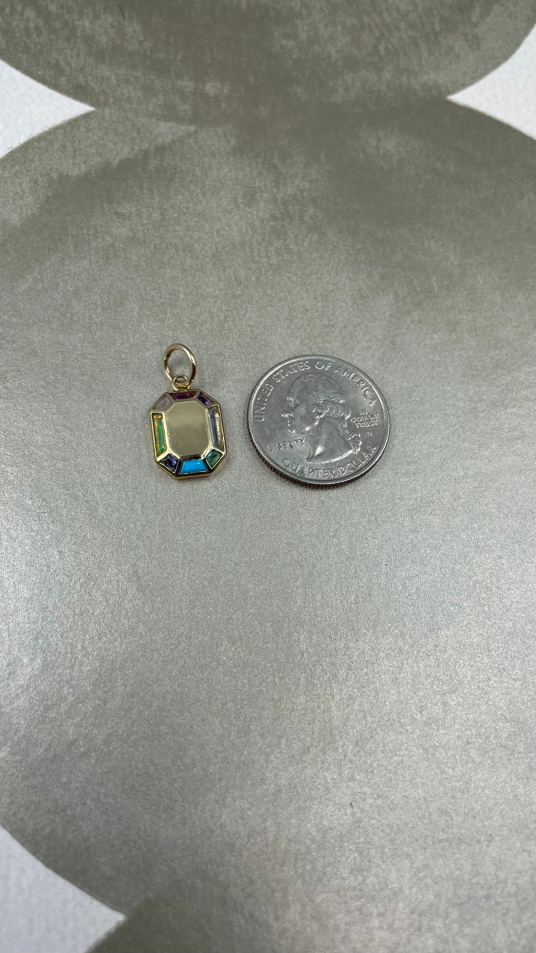 9k Grand Rainbow Octagon Pendant