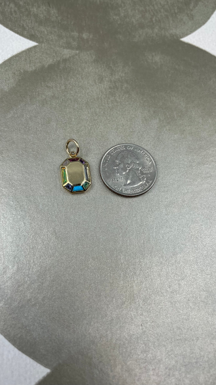 9k Grand Rainbow Octagon Pendant