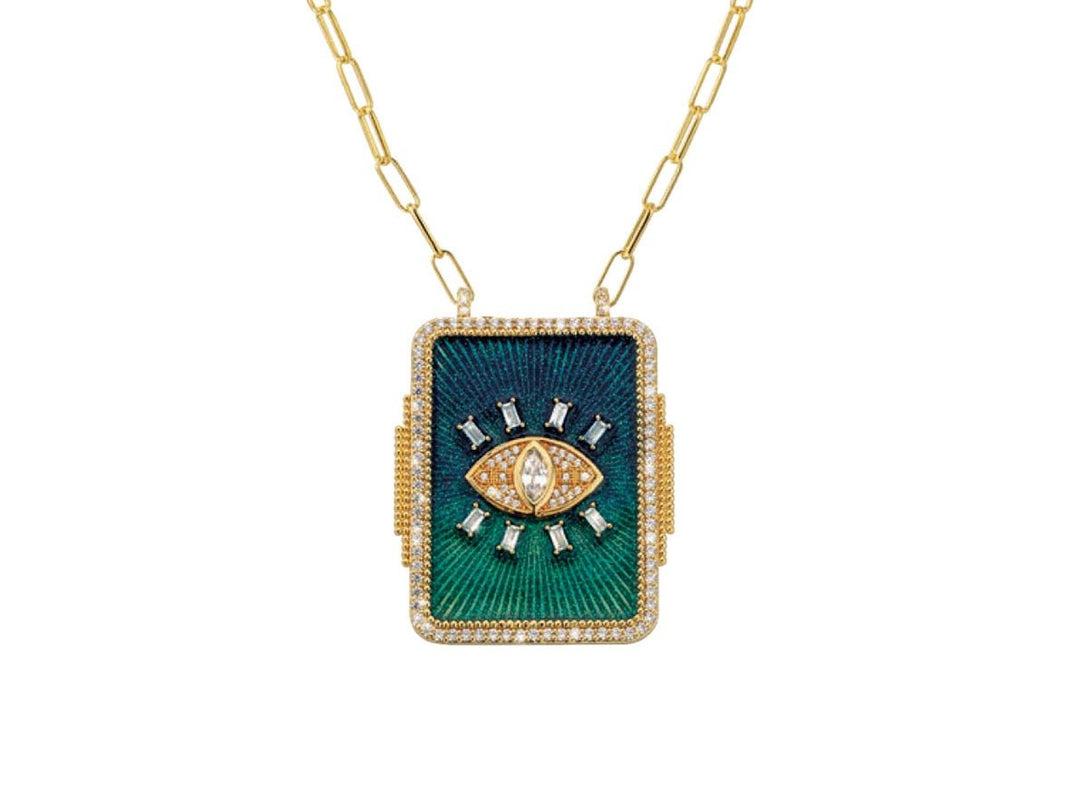 Blue Rainbow Evil Eye Necklace
