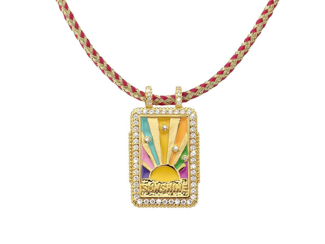 Rainbow "Sunshine" Charm Necklace with CZs