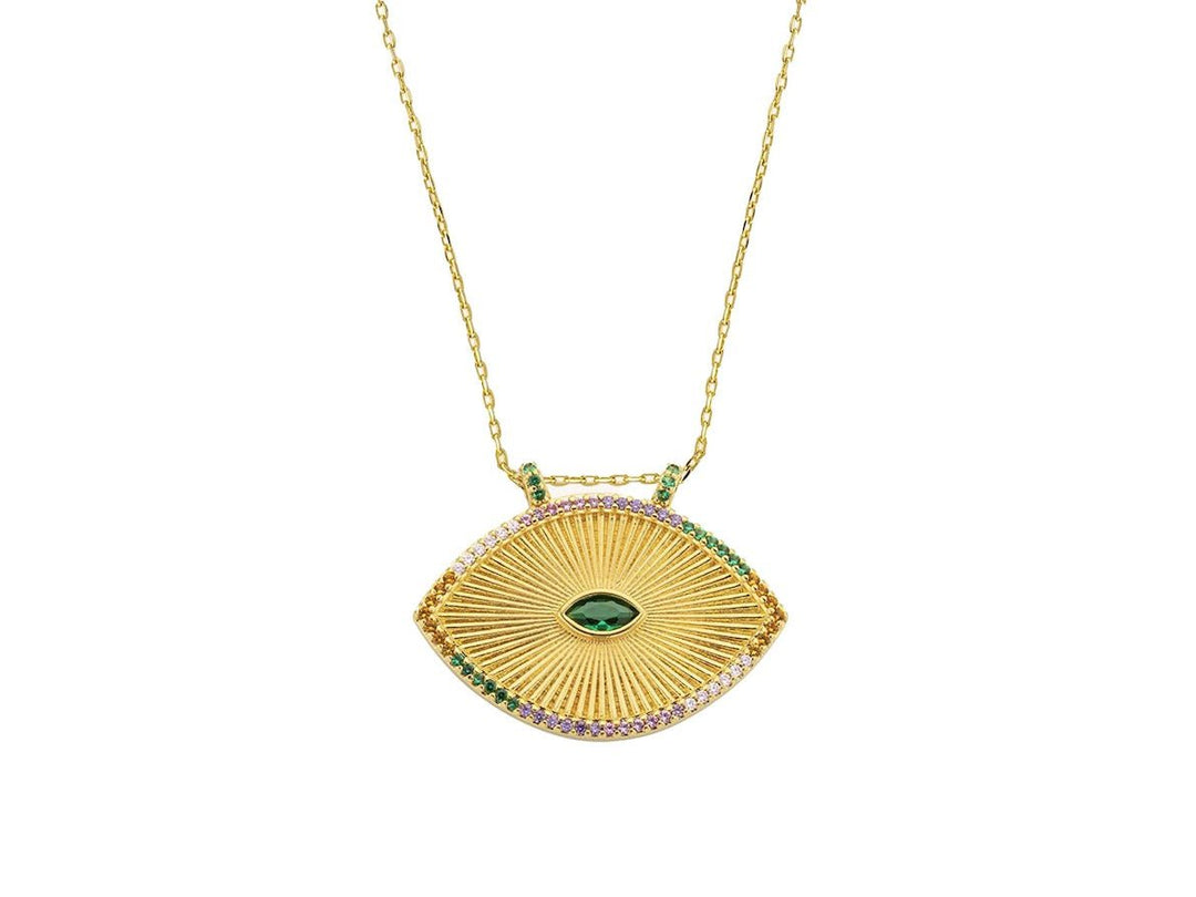 Rayed Multicolor Evil Eye Necklace