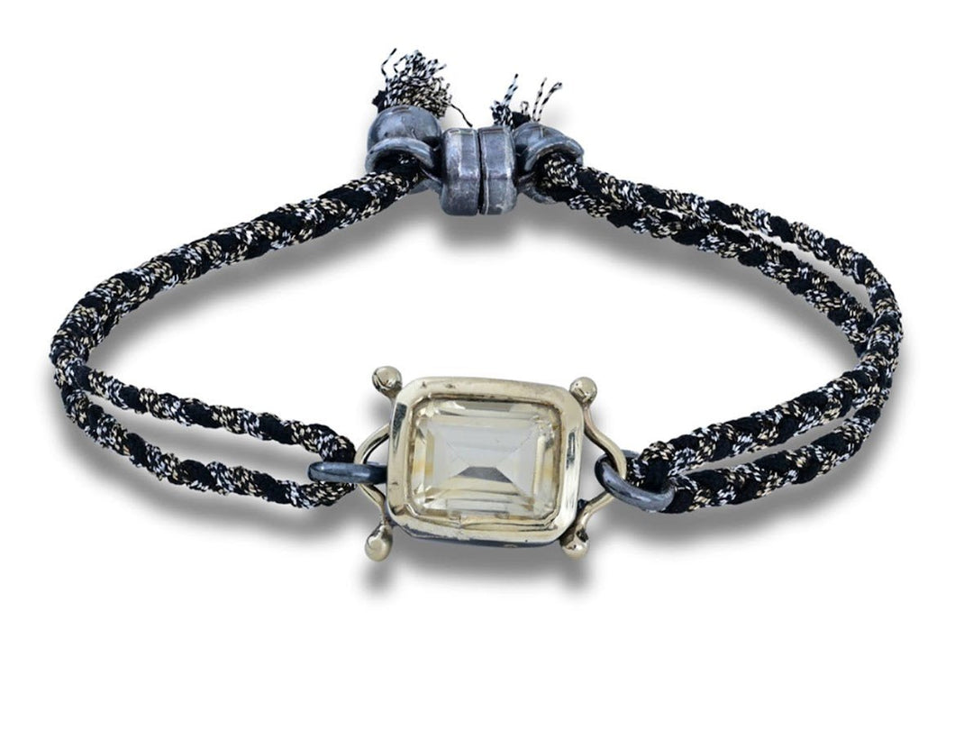 10k/SS Citrine Bracelet on Silk