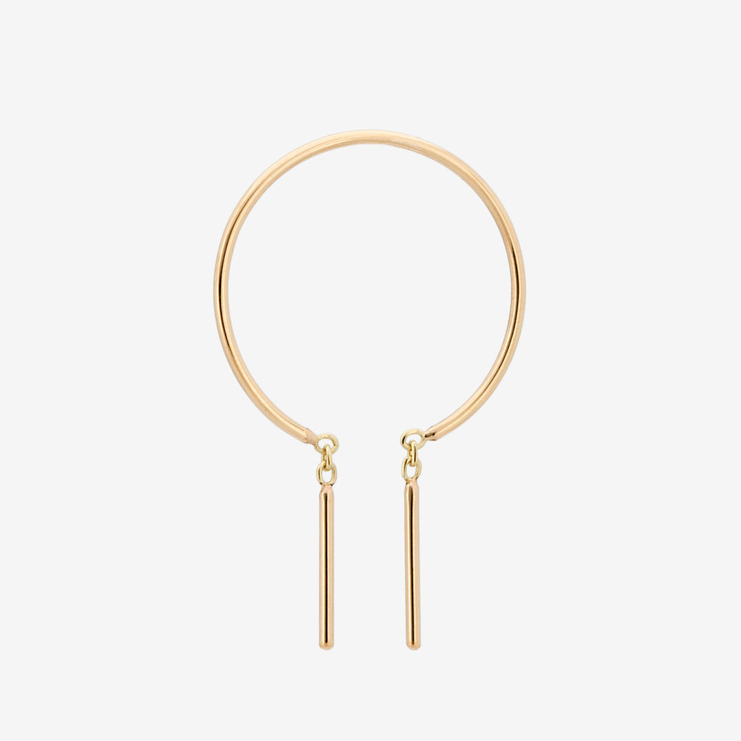 14k Threader-Style Dangling Hoop Earrings