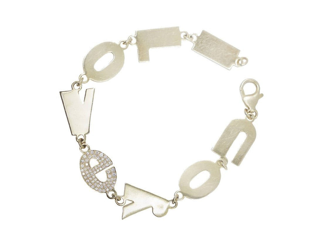 14k I LOVE YOU Bracelet with Diamonds