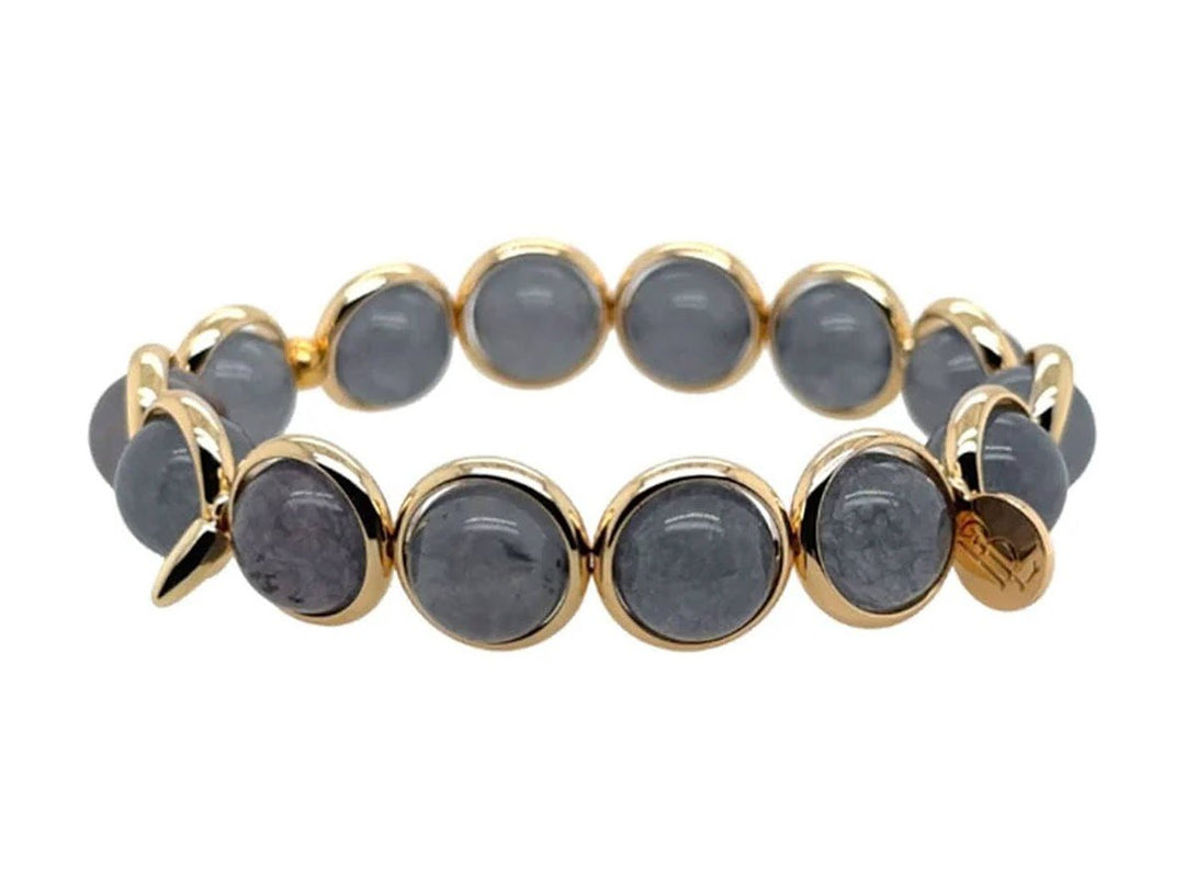 Gray Quartz Bracelet with Spikes