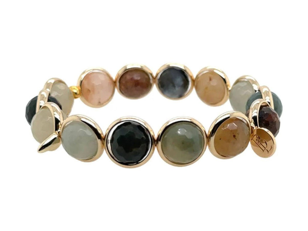 Floral Agate Bracelet with Spikes