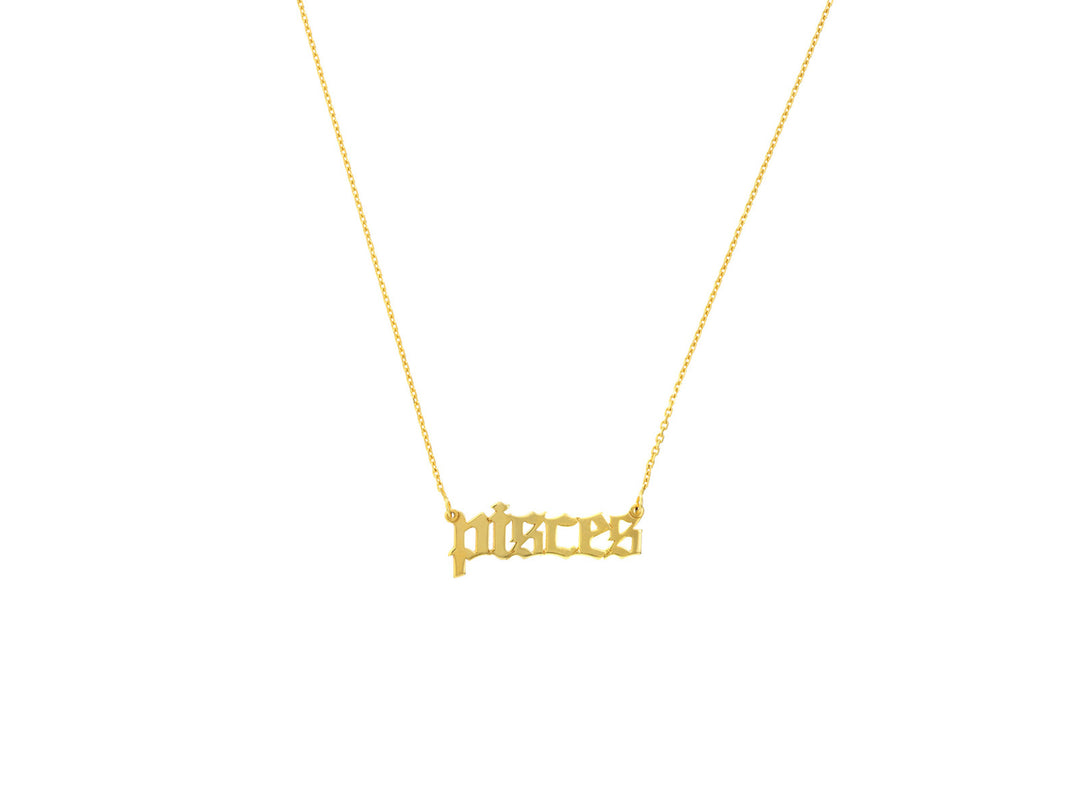 14k Gothic Pisces Necklace