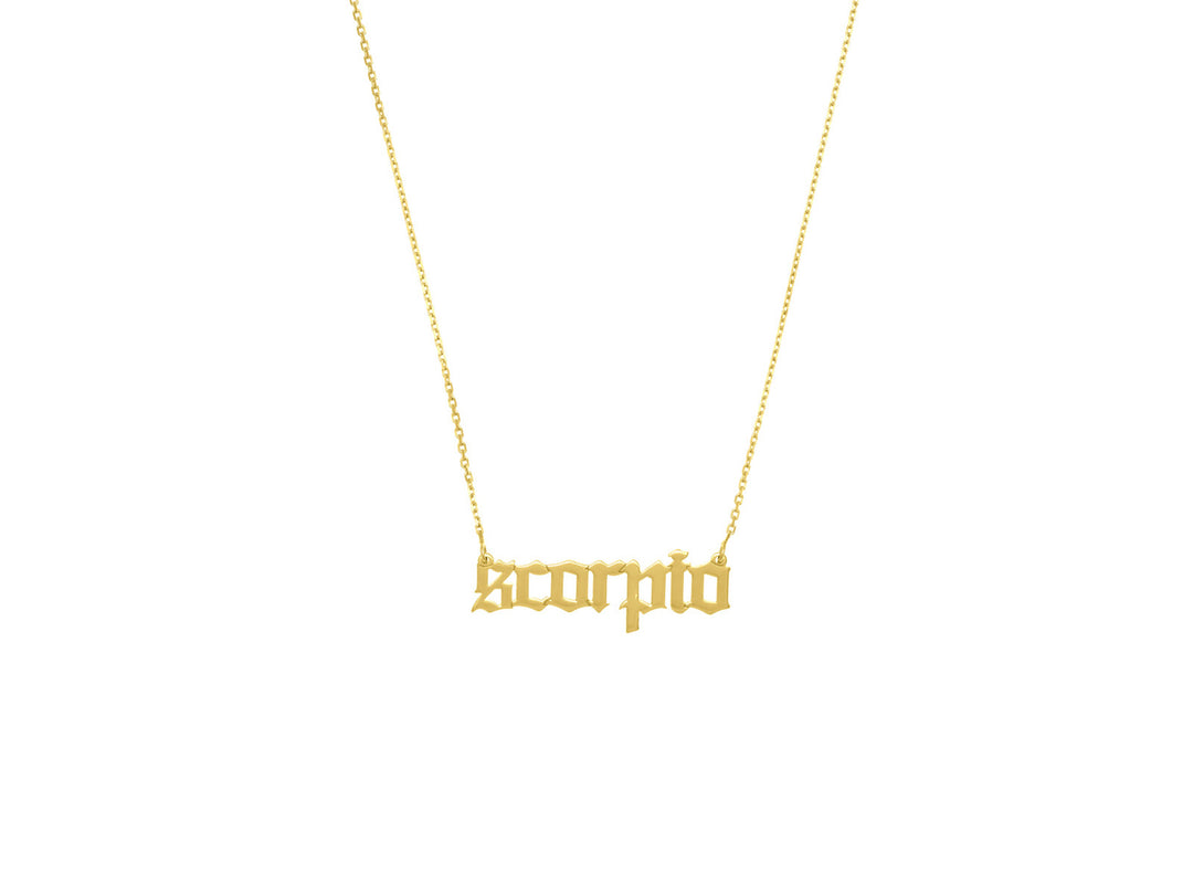 14k Gothic Scorpio Necklace