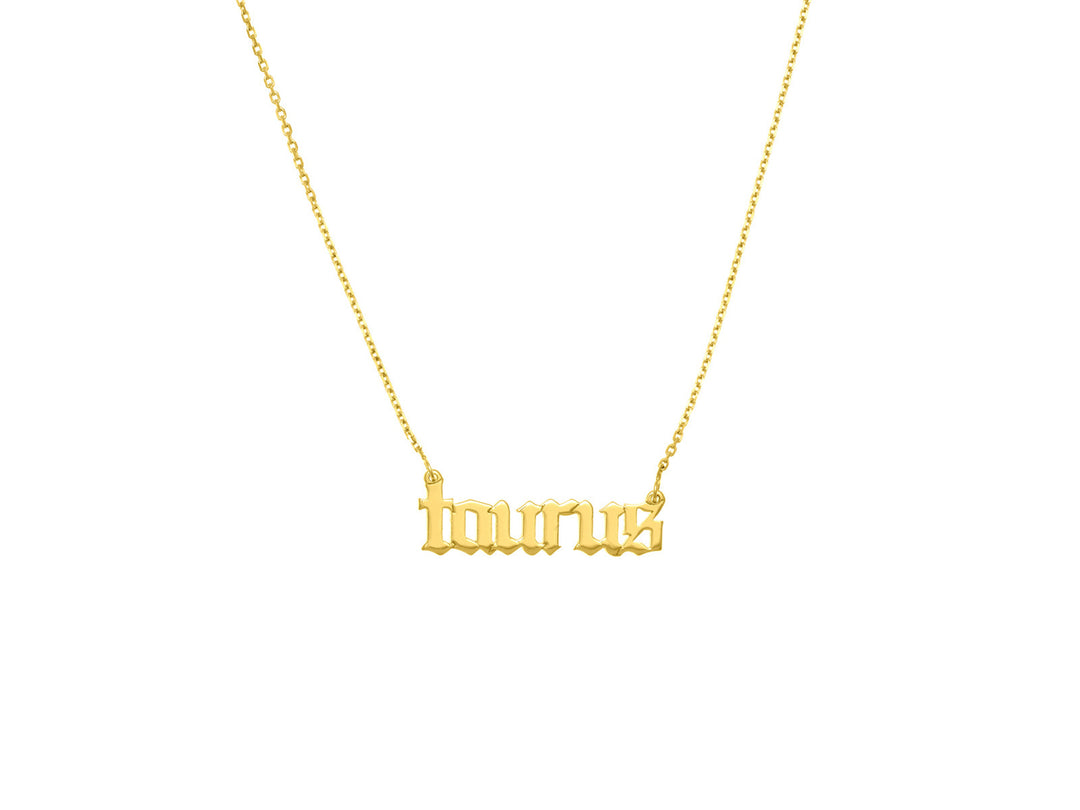 14k Gothic Taurus Necklace