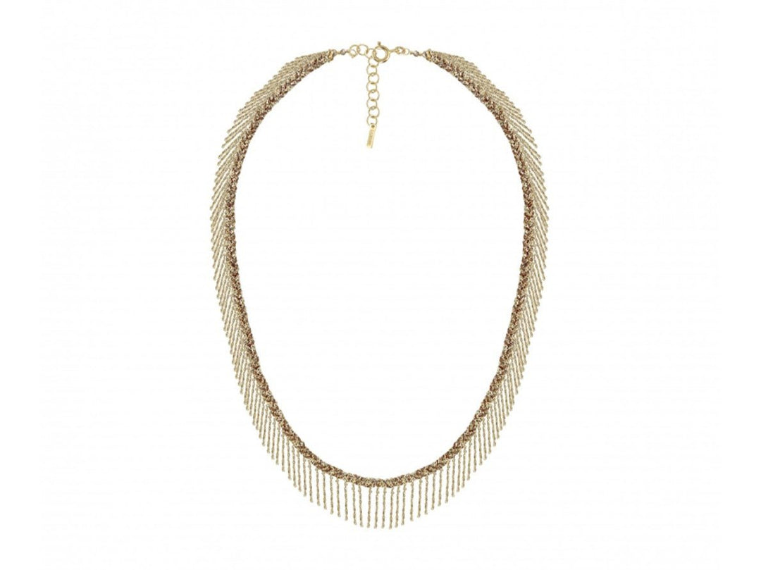 Gold Chain Fringe Necklace