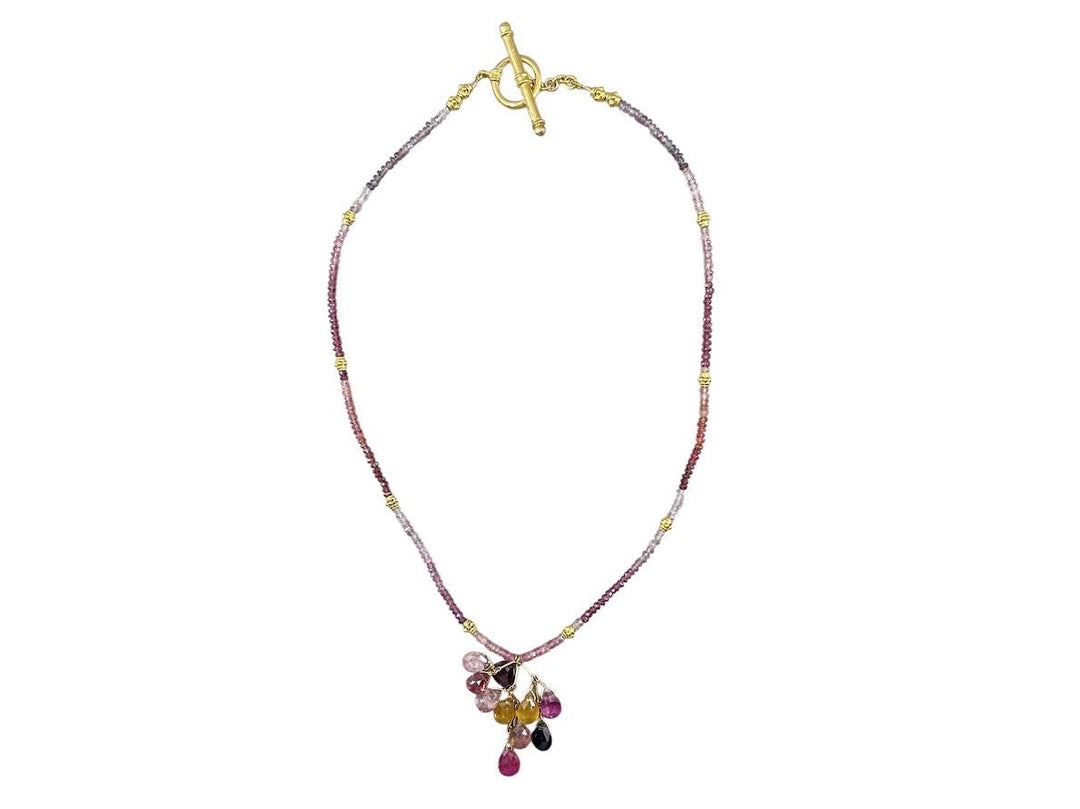 Spinel Necklace with Tourmaline Cascade