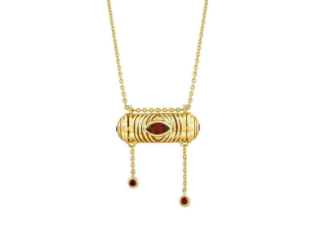 Garnet and Iolite Pendant Necklace