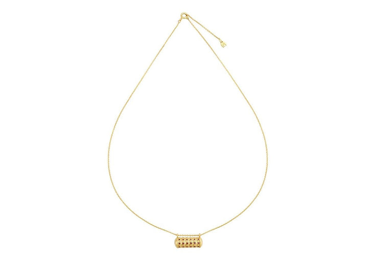 Column Pendant Necklace with Ruby CZs