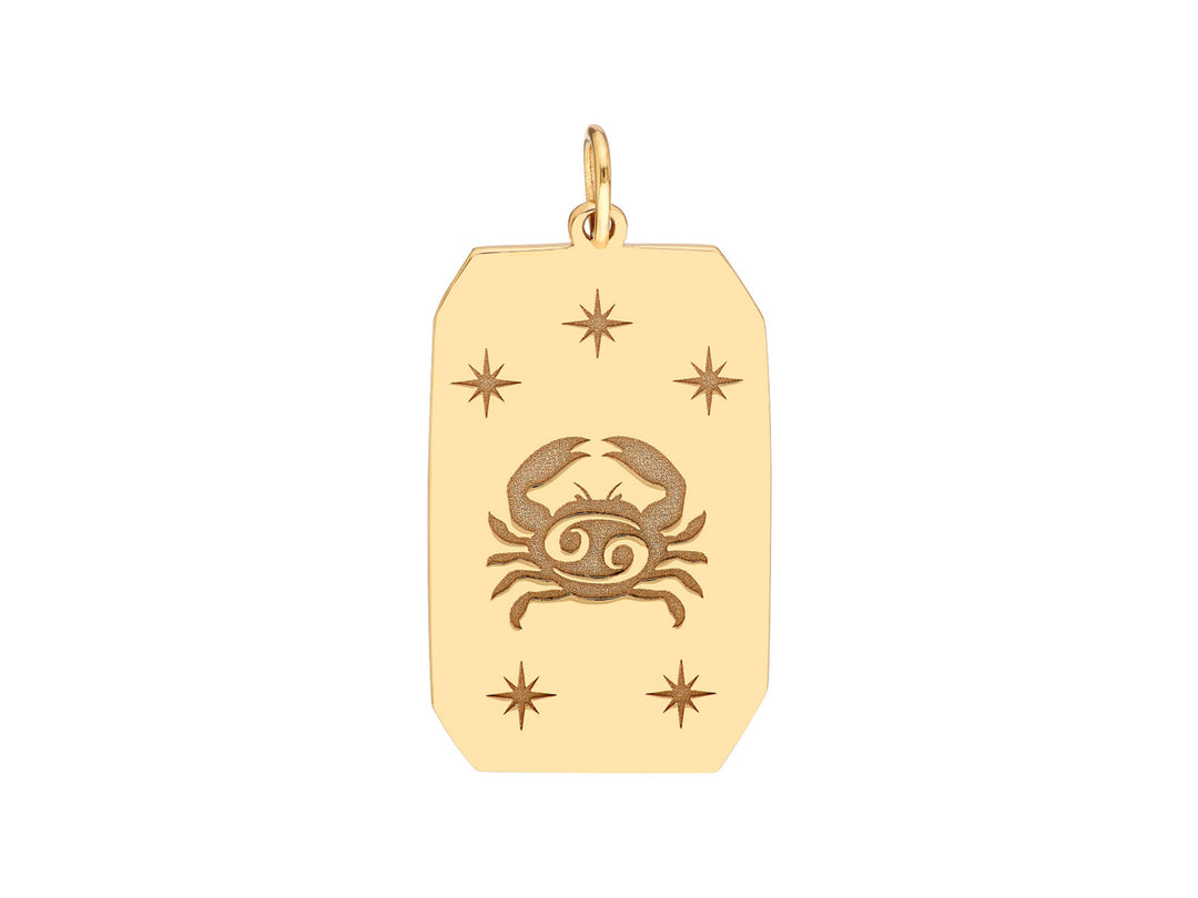 14k Cancer Engraved Pendant