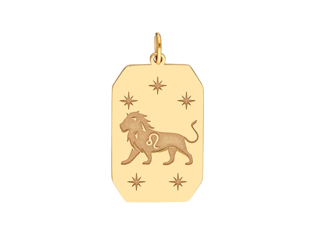 14k Leo Engraved Pendant
