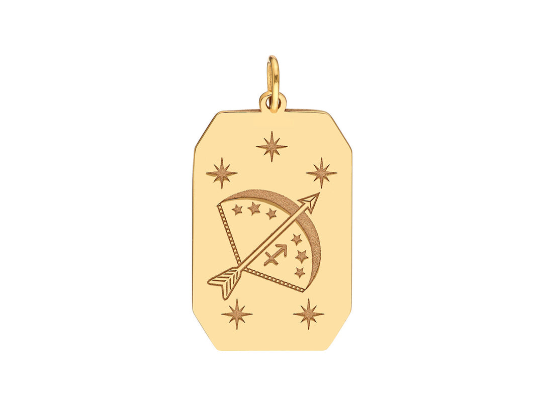 14k Sagittarius Engraved Pendant