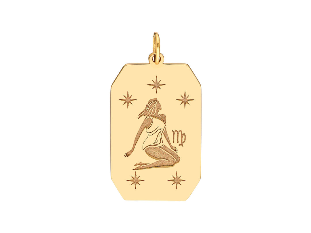 14k Virgo Engraved Pendant