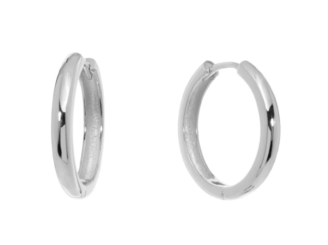 Silver 20mm Huggie Hoops