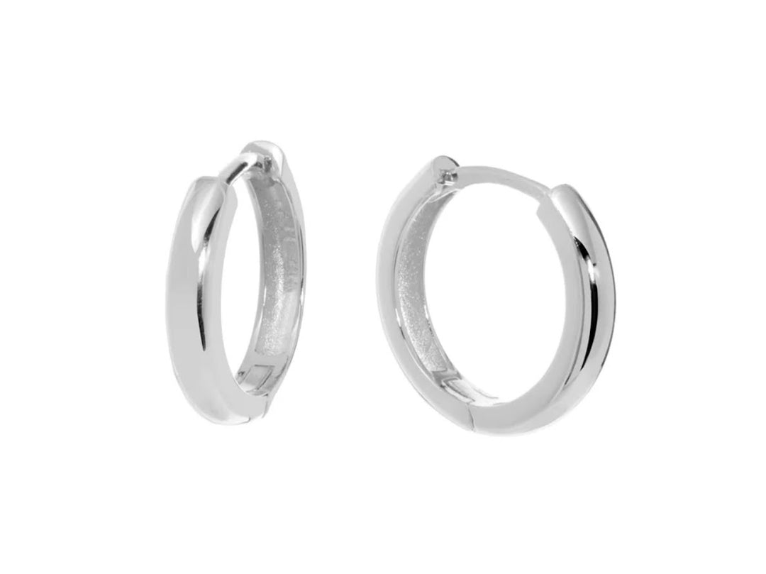 Silver 16mm Huggie Hoops
