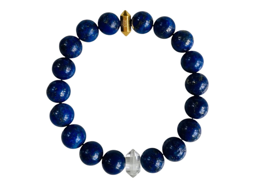 Lapis Bracelet with Double Terminated Crystal