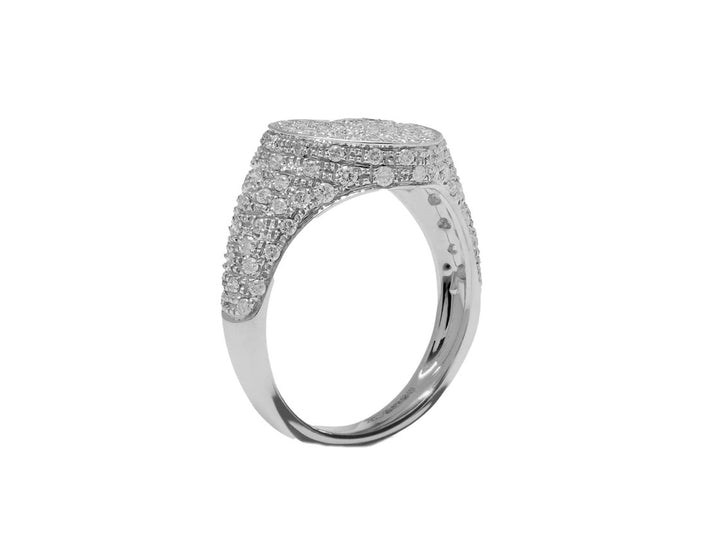 9k White Gold Mini Heart Diamond Ring