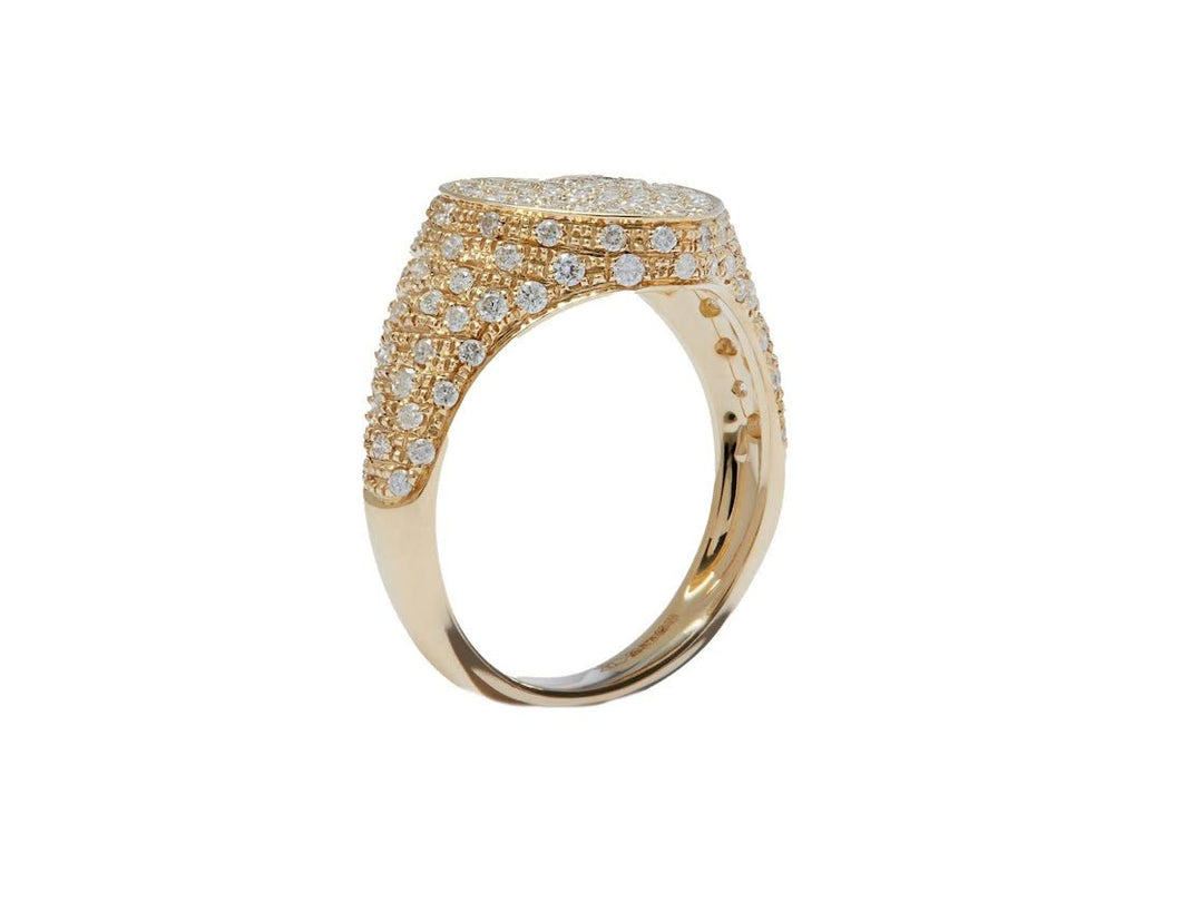 9k Yellow Gold Mini Heart Diamond Ring