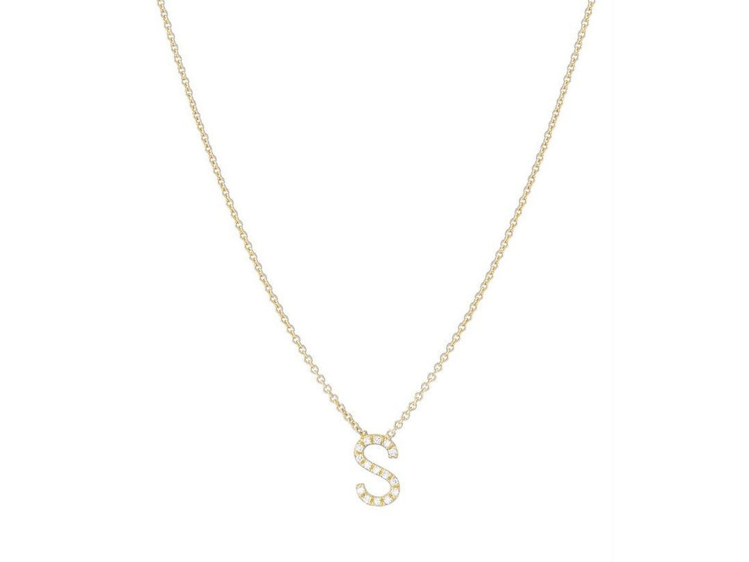 14k Diamond Initial Necklace