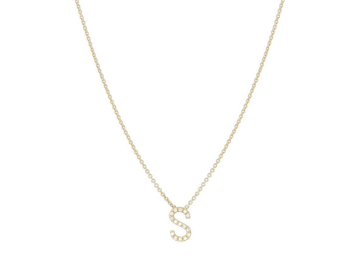 14k Diamond Initial Necklace