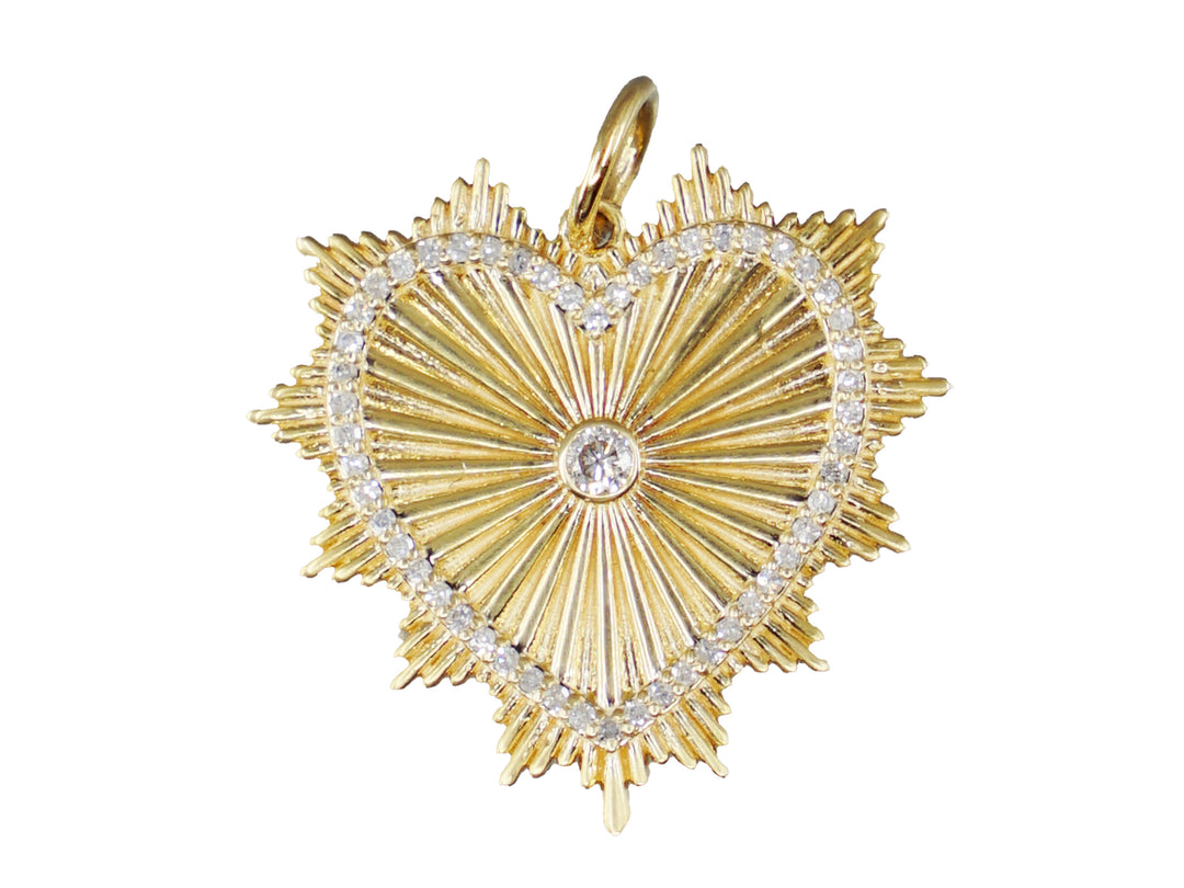 14k Diamond Heart Pendant