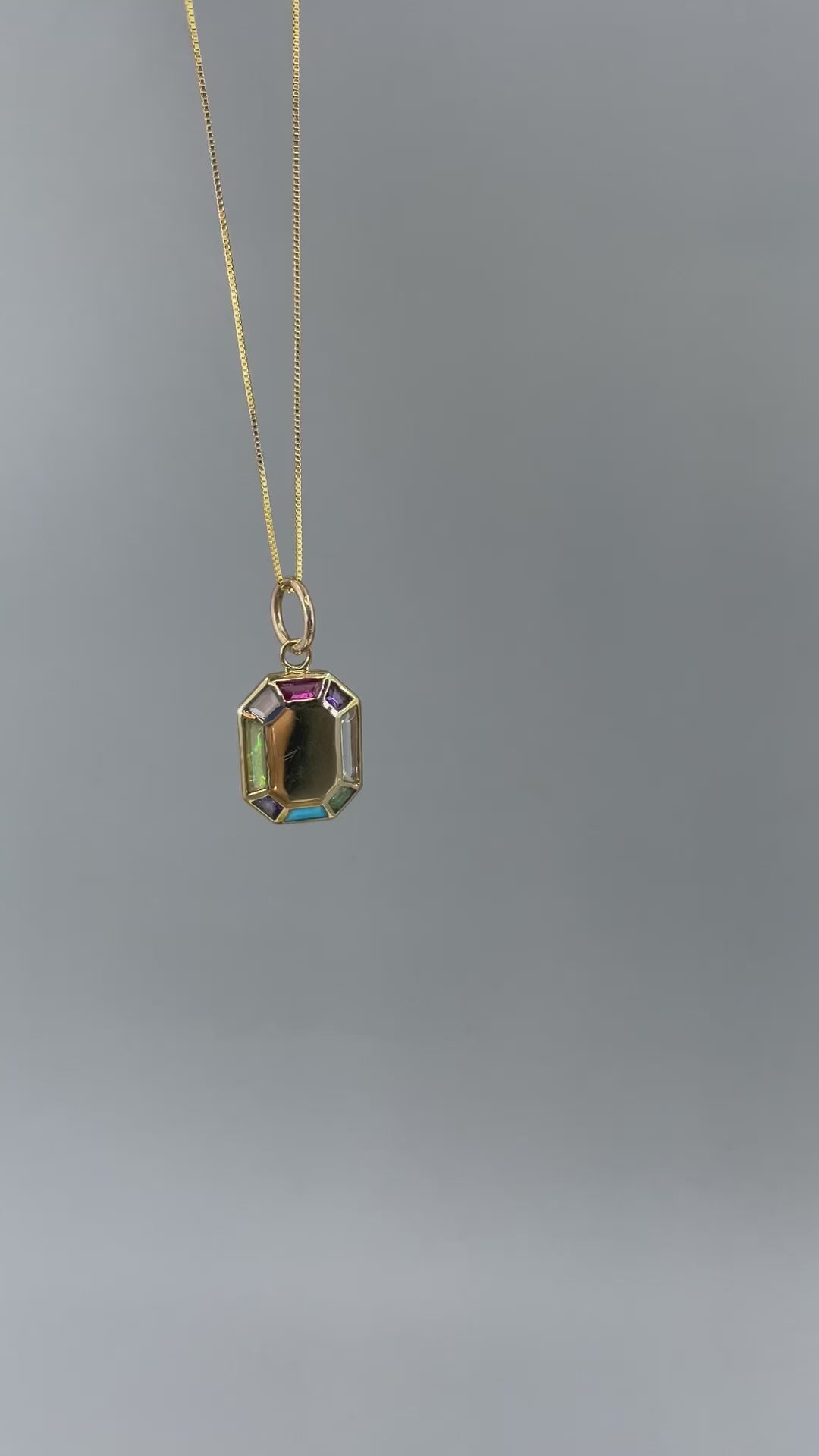 9k Grand Rainbow Octagon Pendant