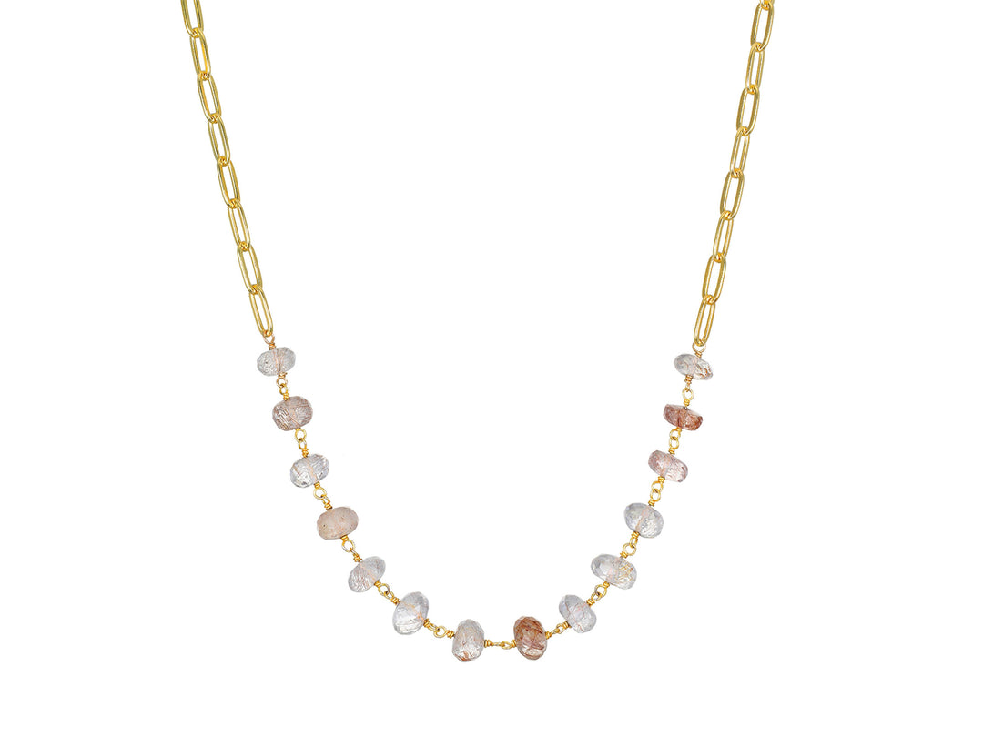 Copper Rutilated Quartz Beaded Necklace.