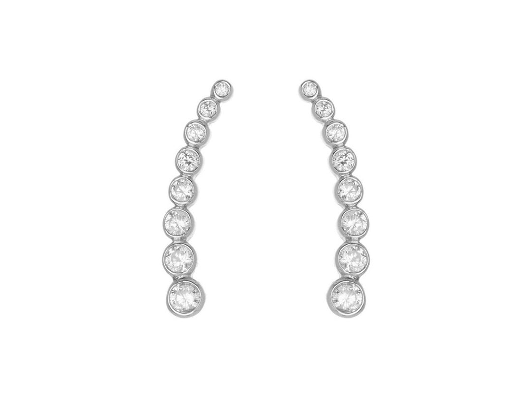 Silver Illusion CZ Ear Climbers