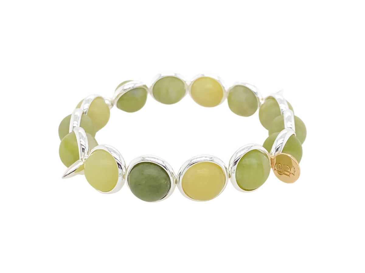 Matte Serpentine Jade Bracelet with Spikes Middlemarch