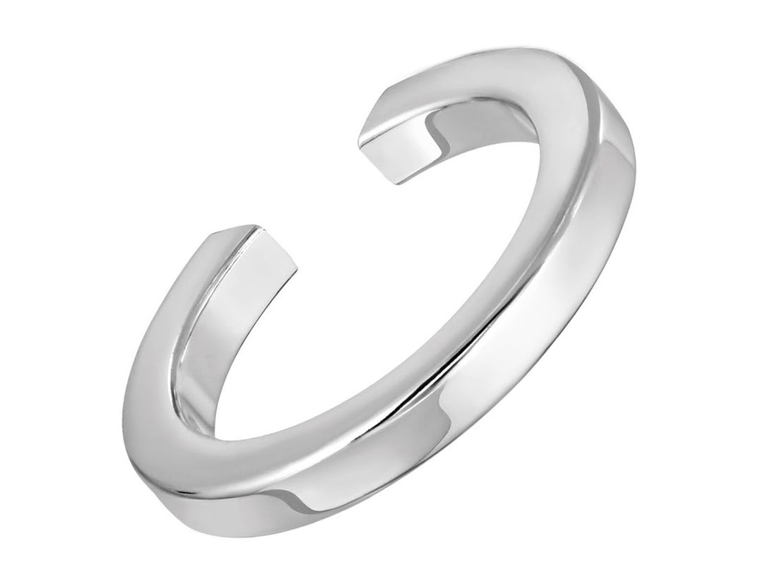 Silver Square-Edged Ear Cuff
