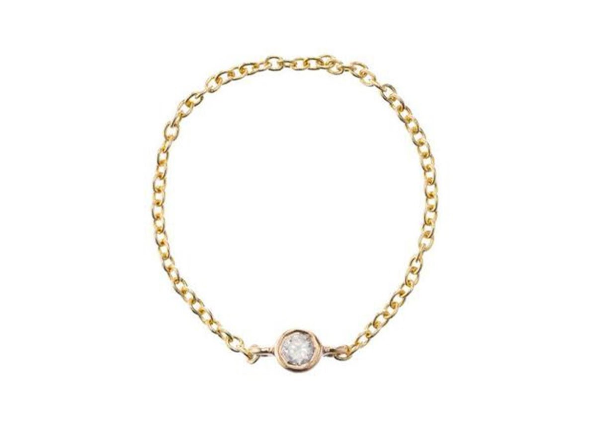 14k Chain Ring with Diamond