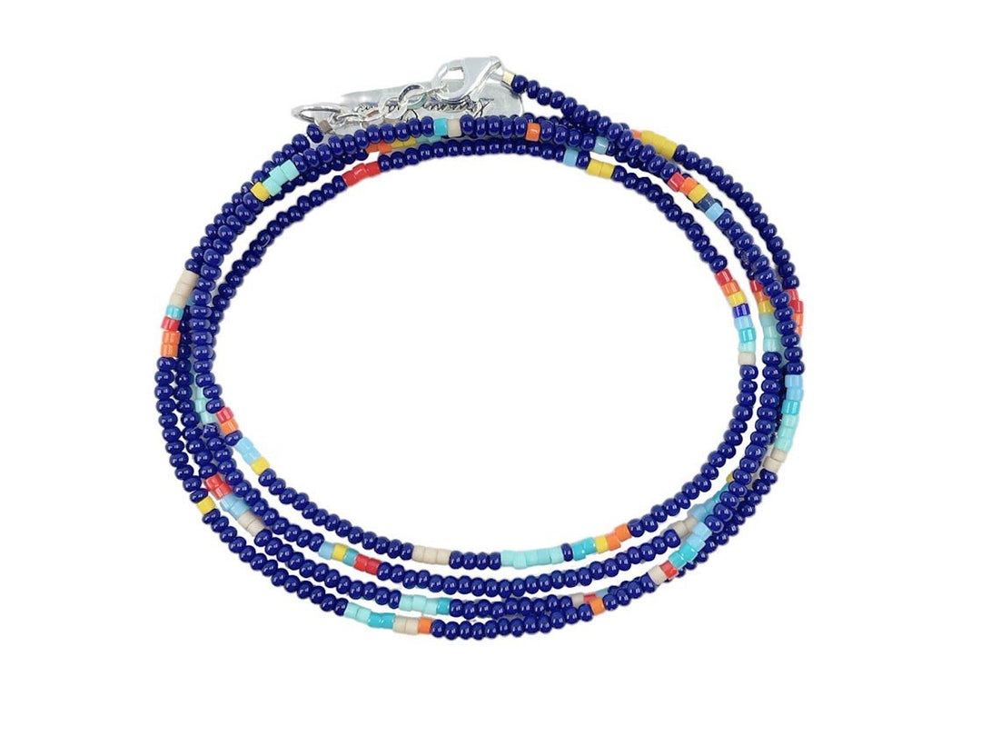 Navy Bead Wrap Bracelet