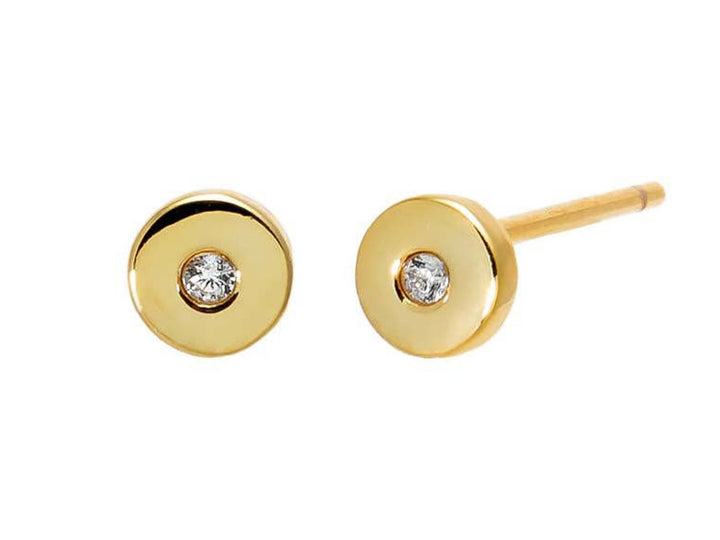 Round Stud Earrings with CZs