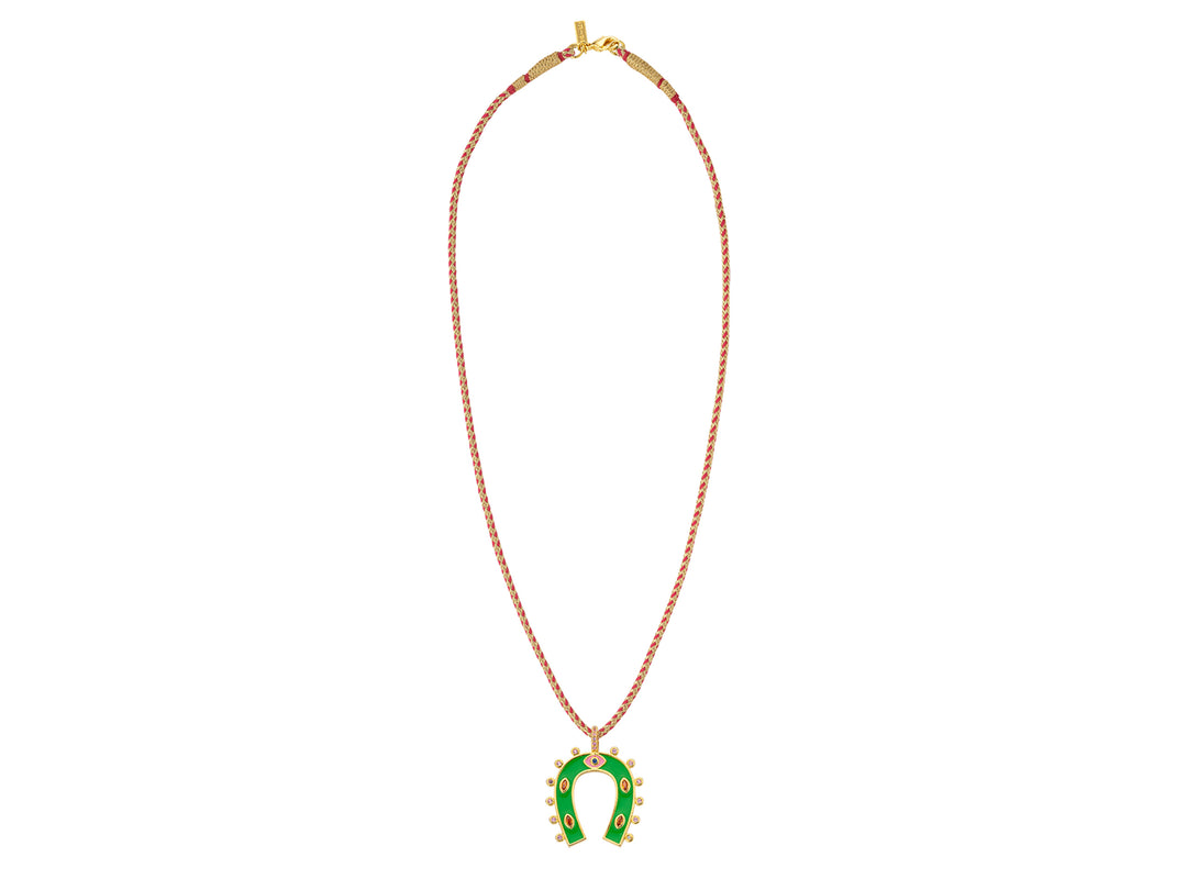 Large Green Horseshoe Necklace