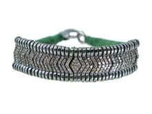 Load image into Gallery viewer, SS Handmade  Green Macrame Diamond Bracelet
