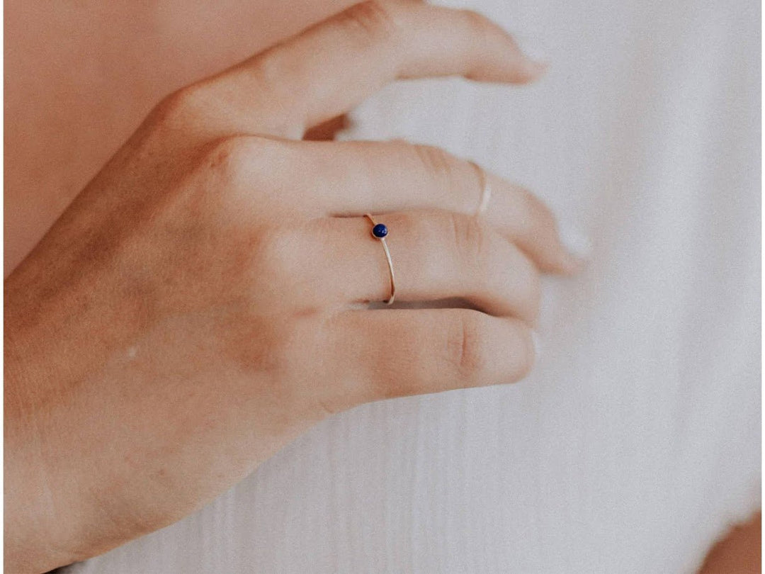 Lapis Micro Dot Ring