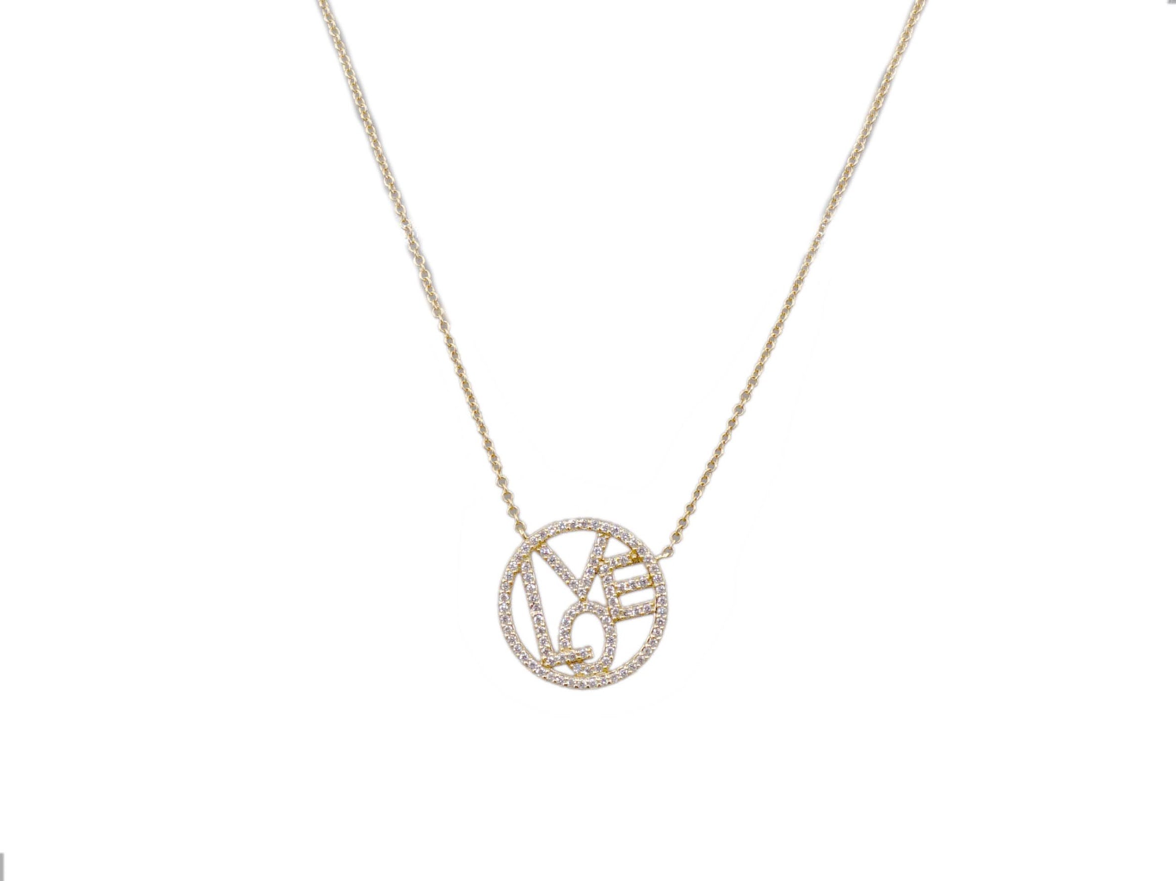 14k Love Necklace with Diamonds
