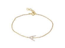 Load image into Gallery viewer, 14k Gold Diamond Initial Bracelet
