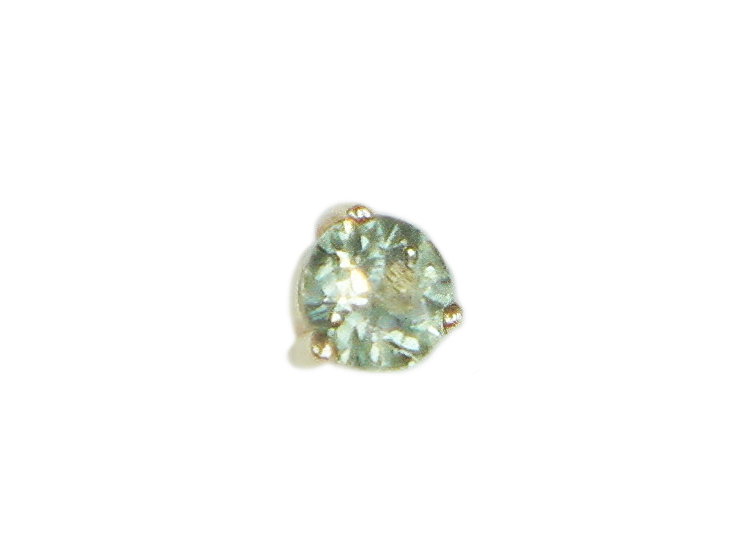 14k Green Topaz Single Stud Earring