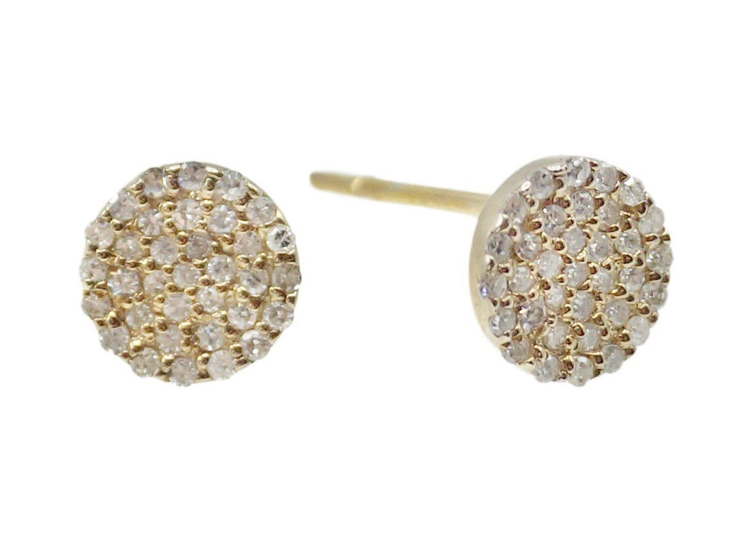 14k Diamond Circle Stud Earrings