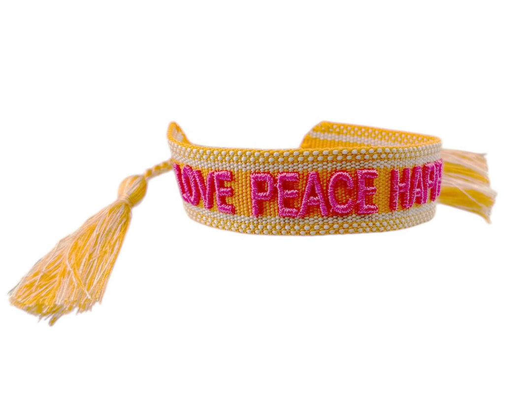 Woven LOVE PEACE HAPPINESS Bracelet