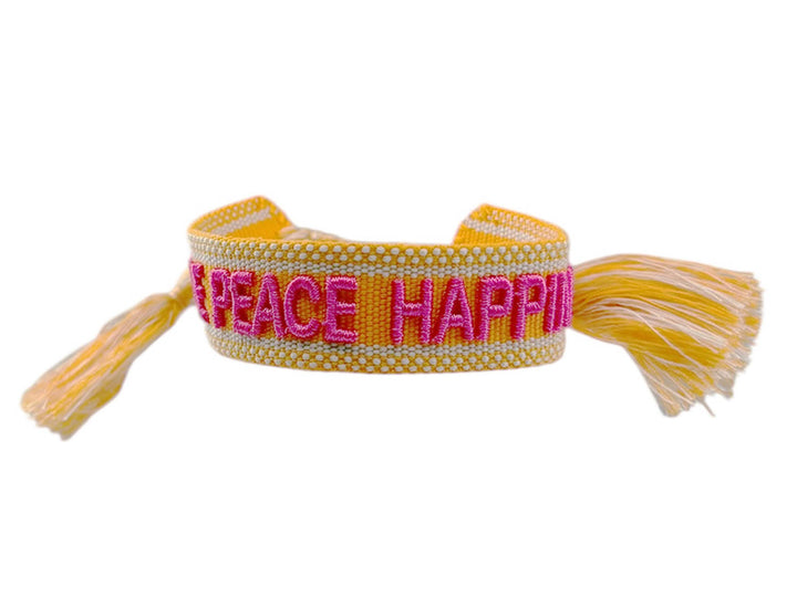 Woven LOVE PEACE HAPPINESS Bracelet