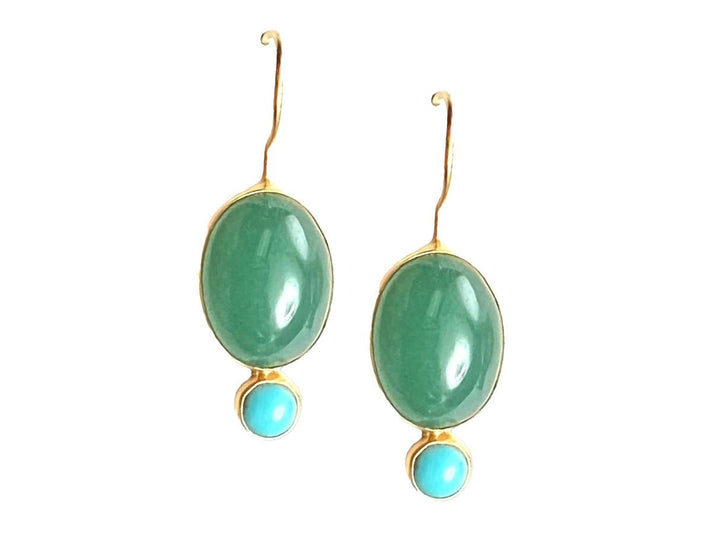 Aventurine and Turquoise Drop Earrings