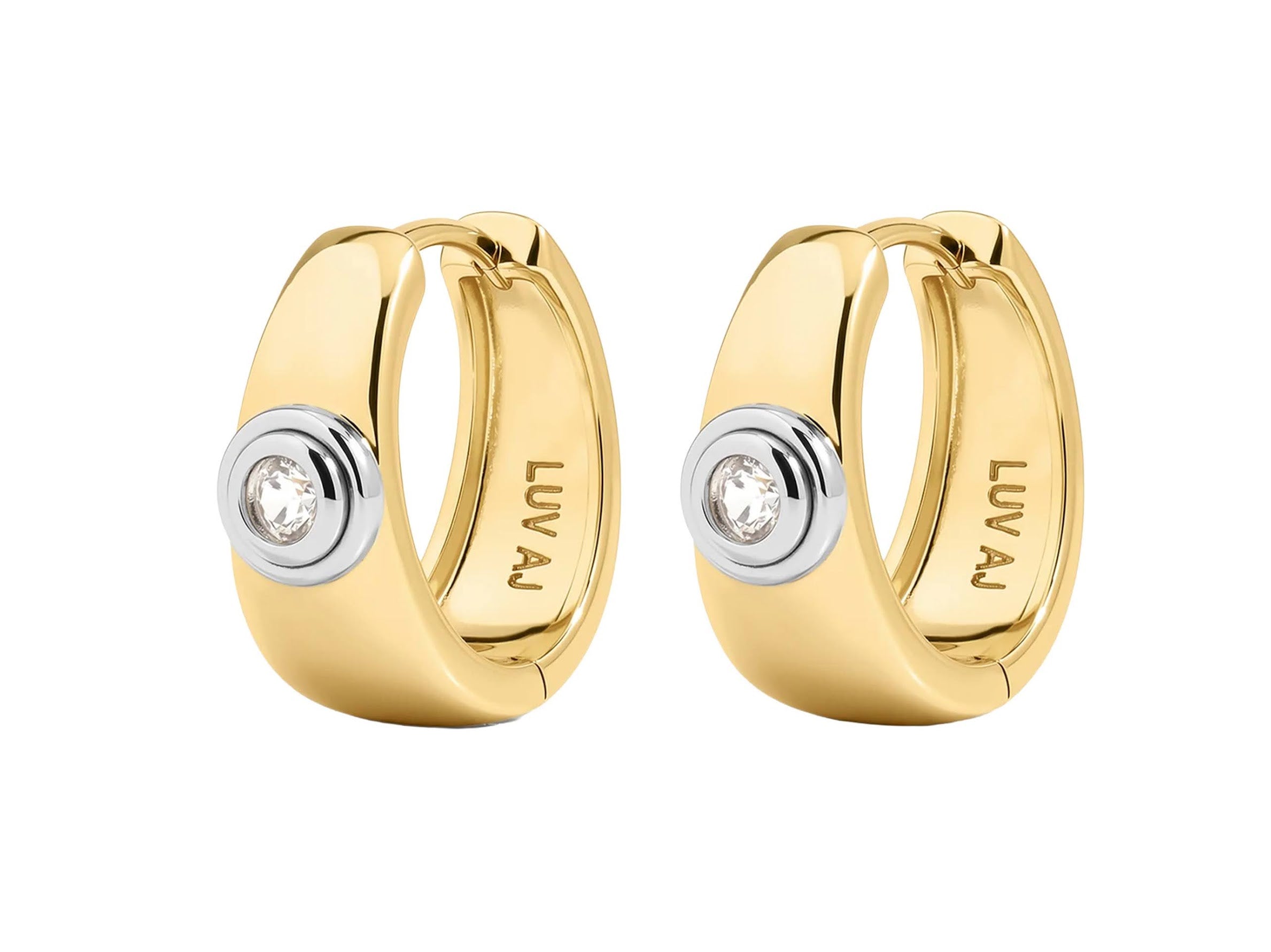 Gold Teardrop Hoops with CZs