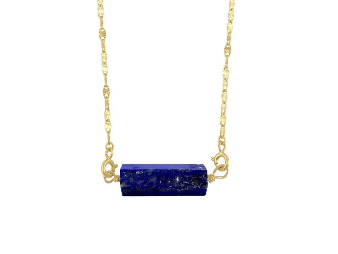 Lapis Roller Bead Necklace